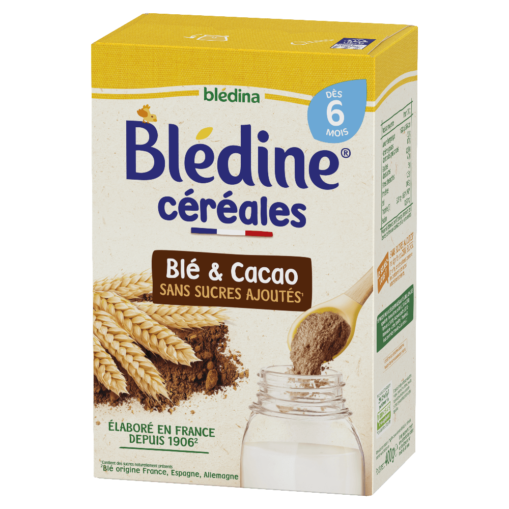 Blédine - Blé Cacao  - 400g - Blédina - Dès 6 mois - 3D 1