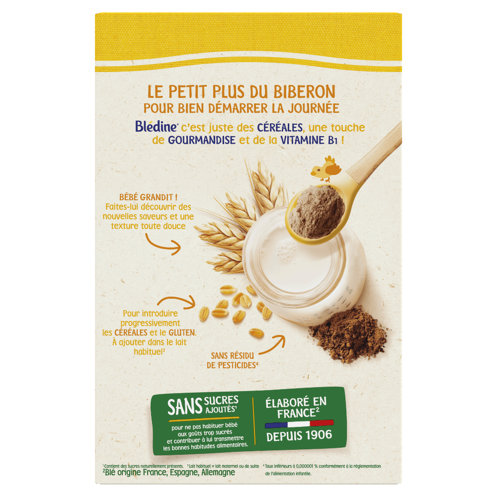 Blédine - Blé Cacao  - 400g - Blédina - Dès 6 mois - Dos