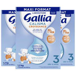 Calisma croissance 1,2kg - Lait infantile - Lot x3 - Laboratoire Gallia - Dès 12 mois - Face