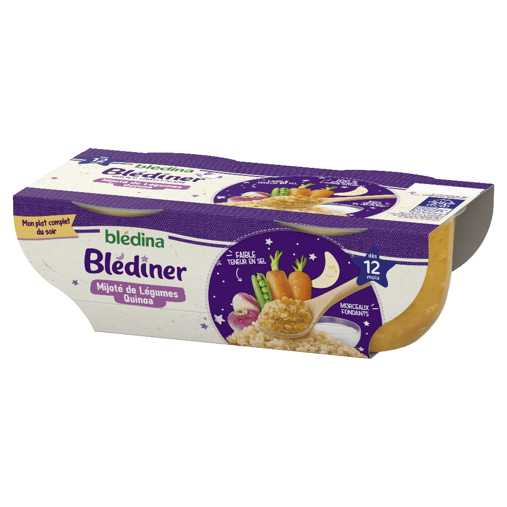 Blédîner - Mijoté de légumes et Quinoa - Lot x4 - Blédina - Dès 12 mois - 3D