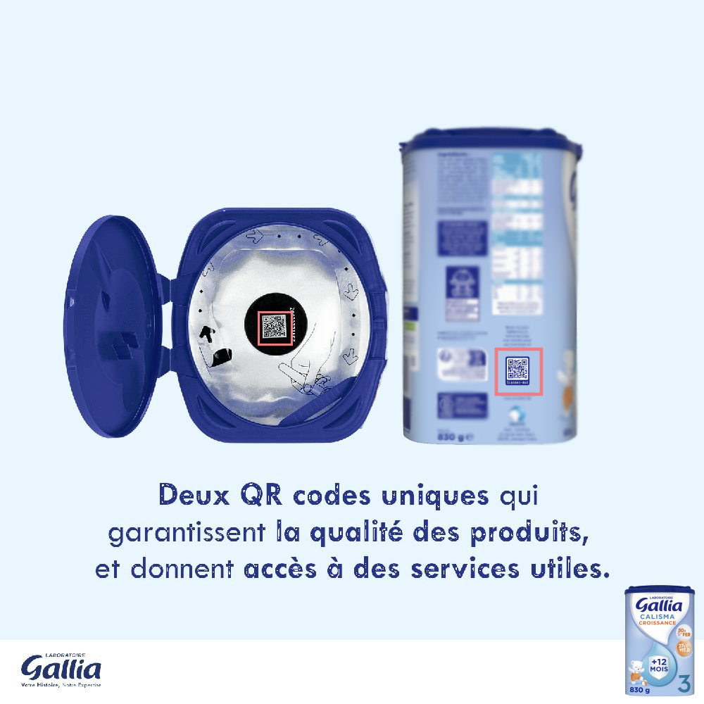 Calisma Croissance - 830g - Lait infantile - Lot x3 - Laboratoire Gallia - Dès 12 mois