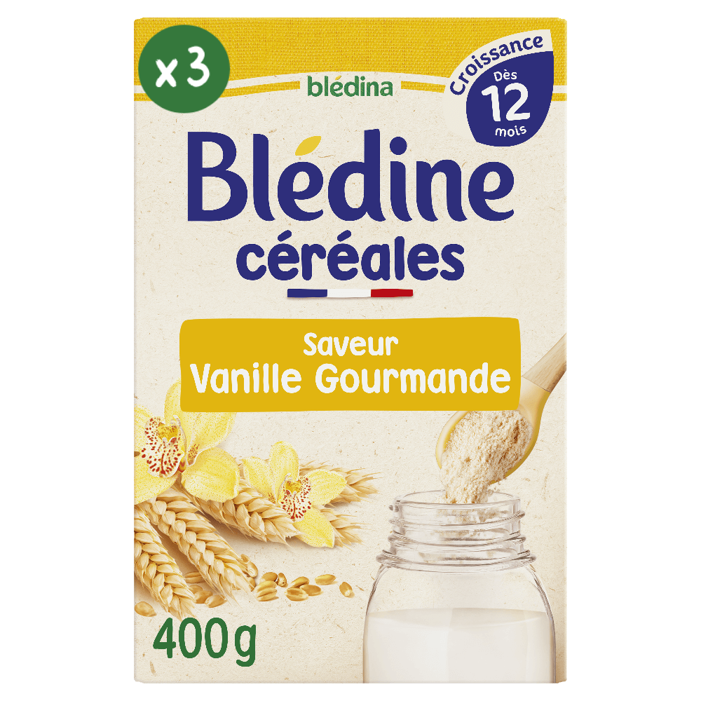 Blédine Croissance - Saveur Vanille Gourmande - Lot x3 - Blédina - Dès 12 mois - Face