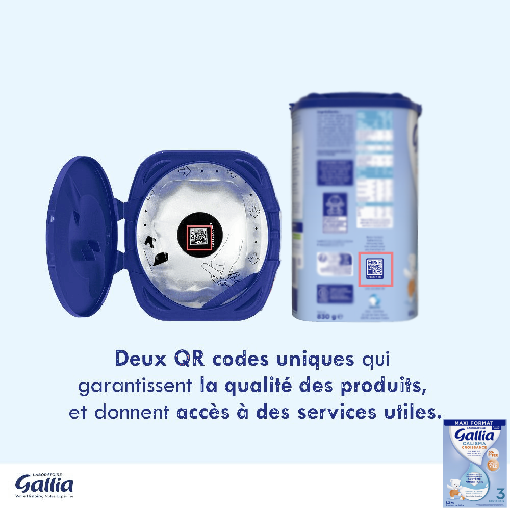 Calisma croissance 1,2kg - Lait infantile - Lot x3 - Laboratoire Gallia - Dès 12 mois