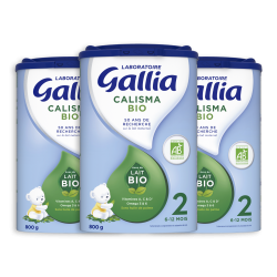 Calisma Bio 2ème âge - 800g - Lait infantile - Lot x3 - Laboratoire Gallia - Face