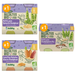 Petits pots - Les récoltes Bio - Lot Multi-variétés légumes dès 8 mois - Lot x 3