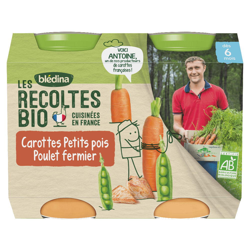 Petits pots Les récoltes Bio - Lot Multi-variétés Légumes Poulet et Veau dès 6 mois x 4