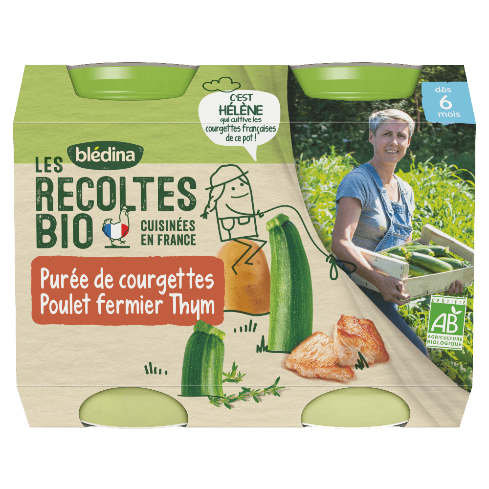 Petits pots Les récoltes Bio - Lot Multi-variétés Légumes Poulet et Veau dès 6 mois x 4