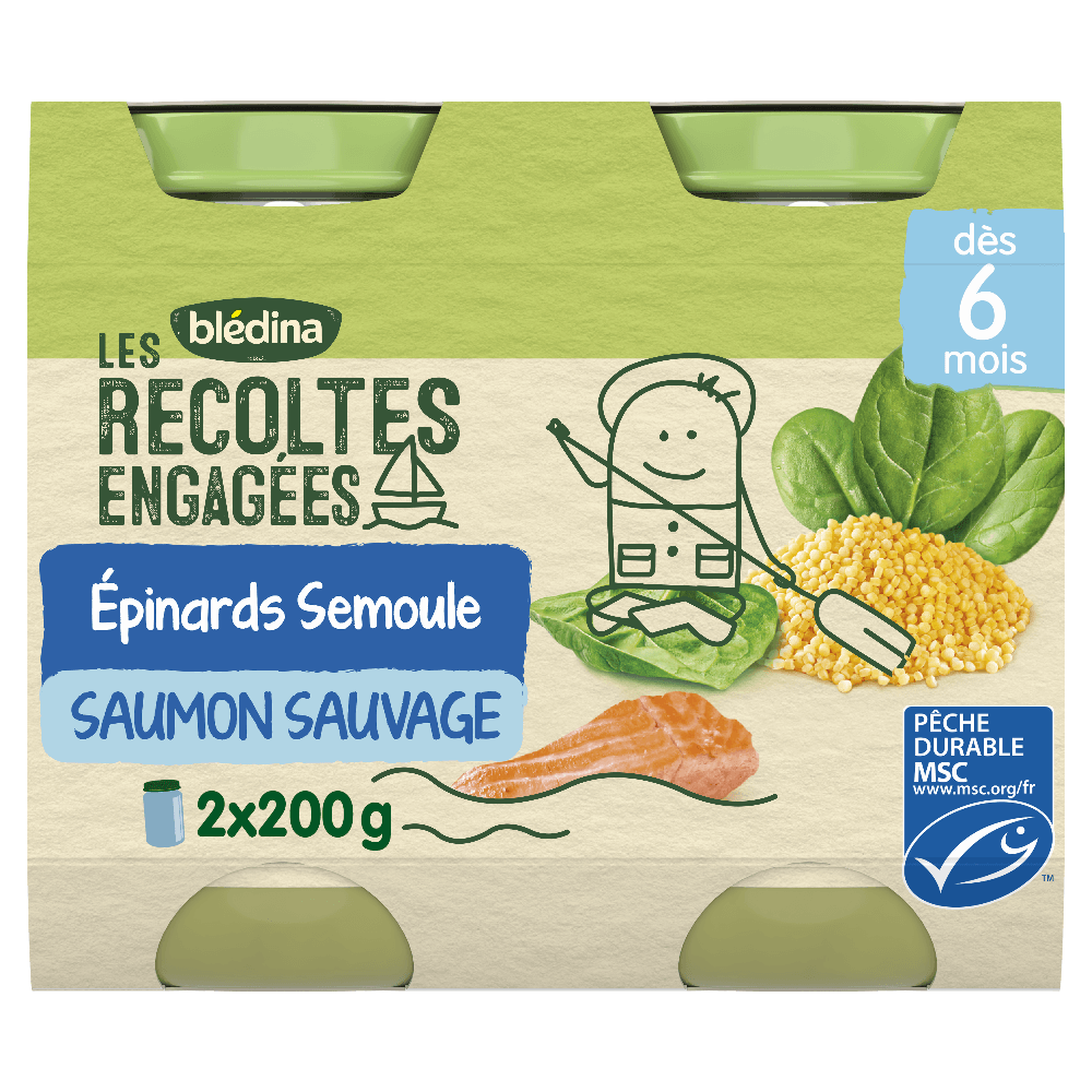 Petits pots Les récoltes Engagées - Lot Multi-variétés Légumes Poisson dès 6 mois x 4