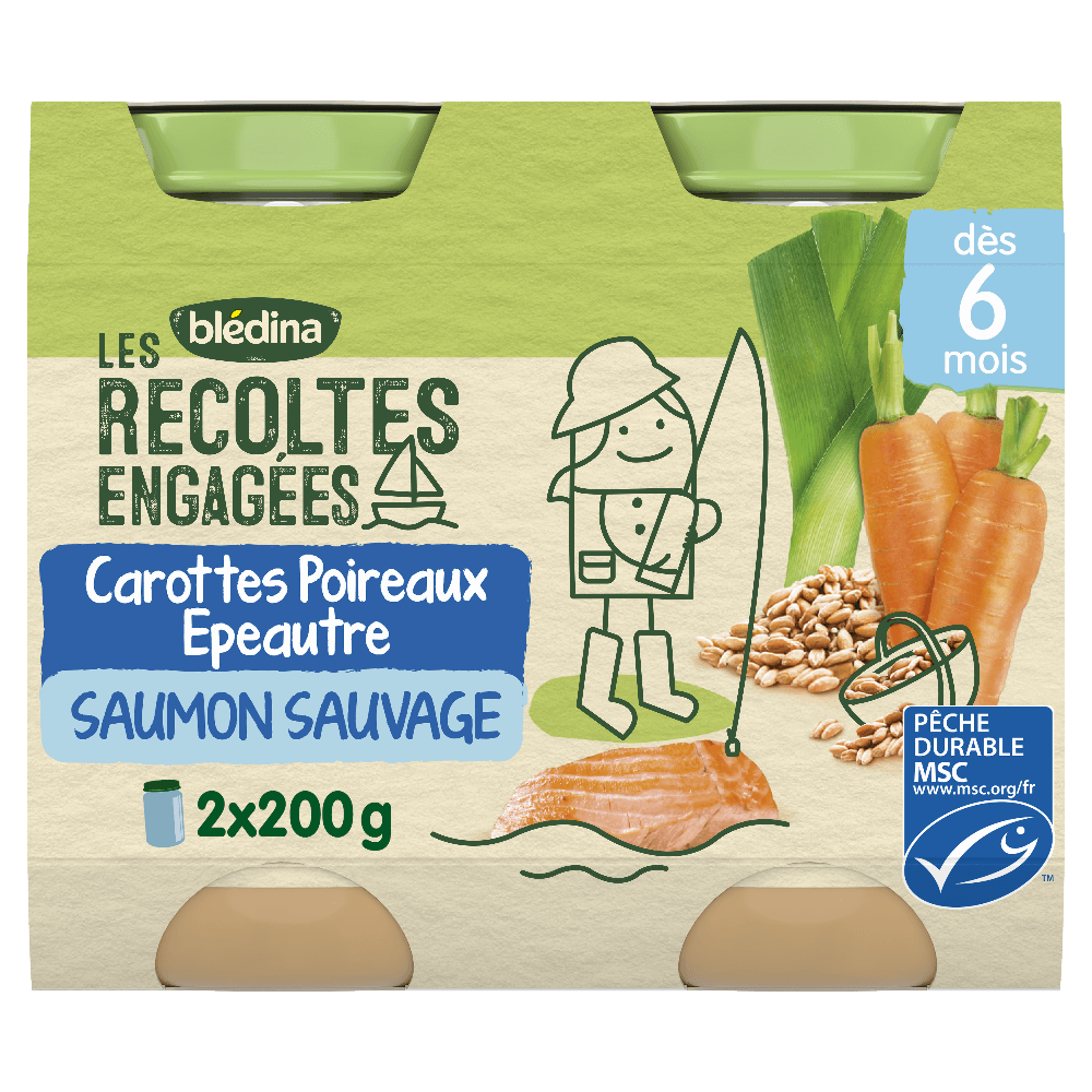 Petits pots Les récoltes Bio & Engagées - Lot Multi-variétés Légumes Viande et Poisson dès 6 mois x 4