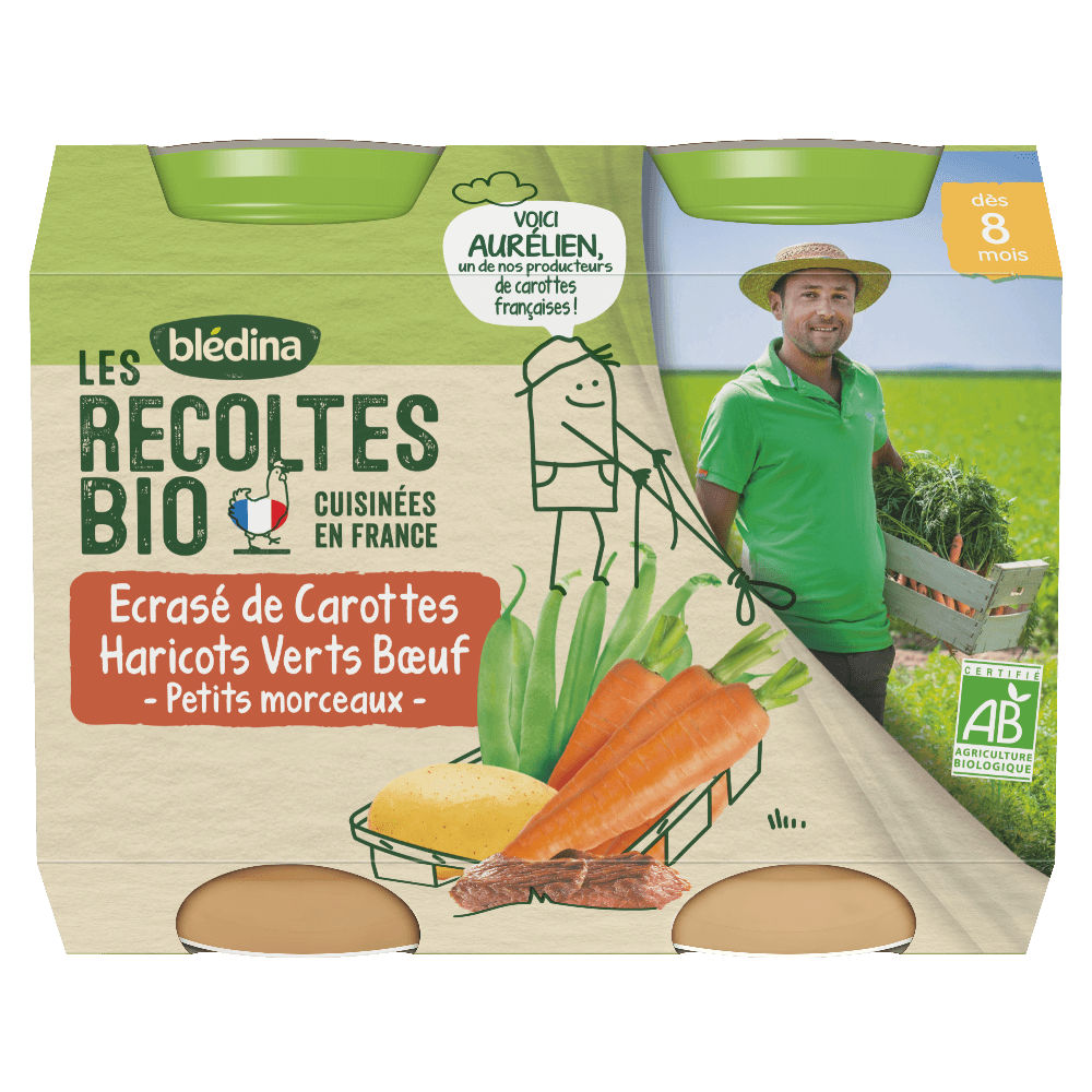 Petits pots - Les récoltes Bio - Légumes Viande dès 8 mois x 3