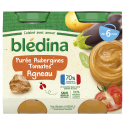 Petits pots Blédina - Purée d'Aubergines Tomates Agneau - 2 x 200g - Dès 6 mois - Face