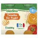 Petits pots Blédina - Tomates Riz Poulet - 2 x 200g - Face