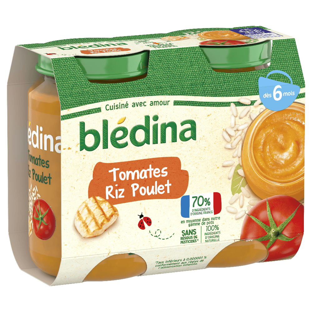 Petits pots Blédina - Lot Multi-variétés Légumes Méditerranéens Agneau et Poulet x 4