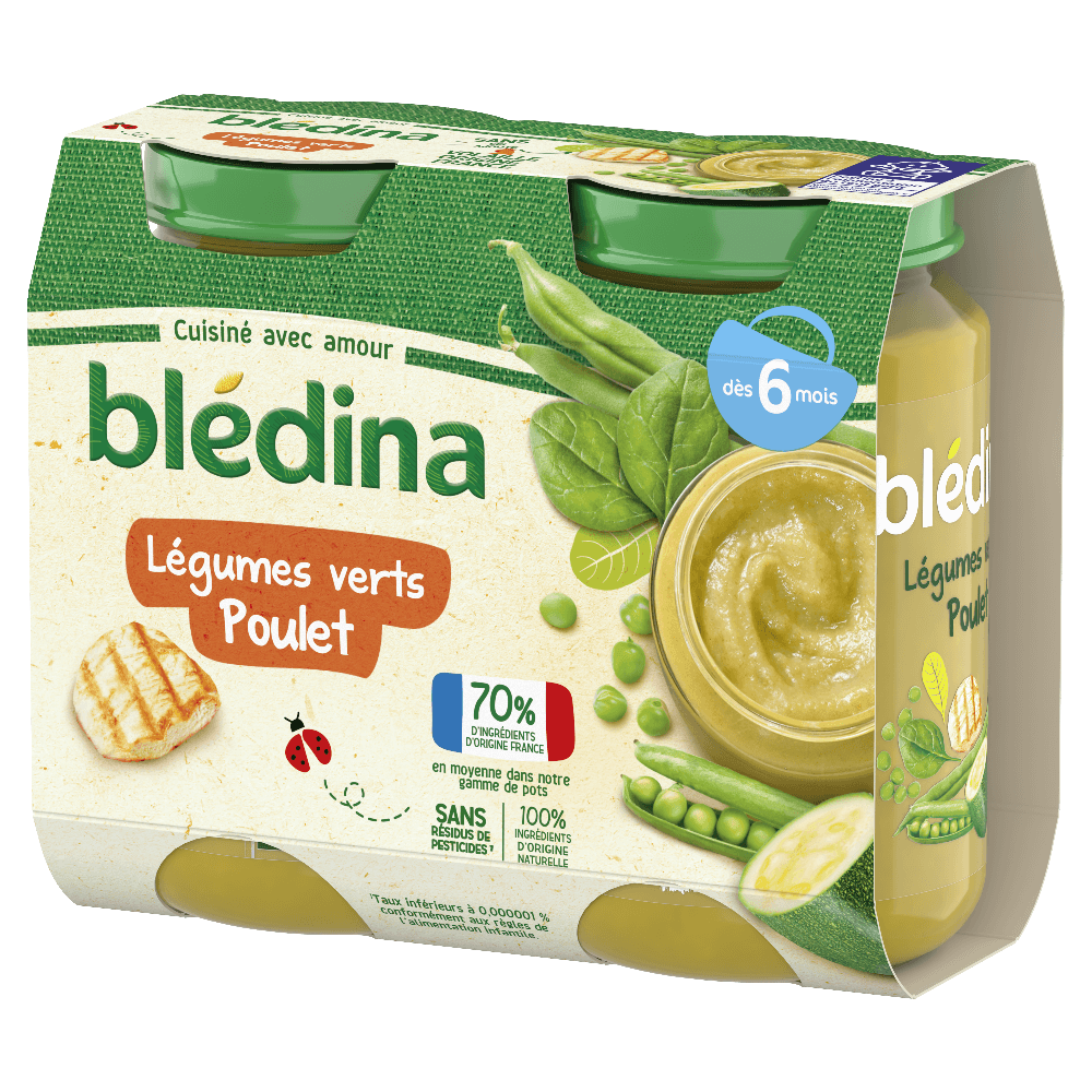 Petits pots Blédina - Légumes Verts Poulet - Dès 6 mois