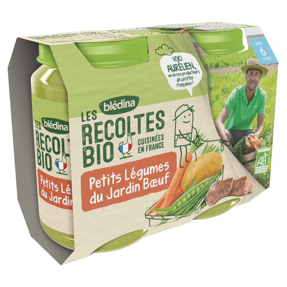 Petits pots Les Récoltes Bio - Lot Multi-variétés Légumes et Viande dès 6 mois x 3