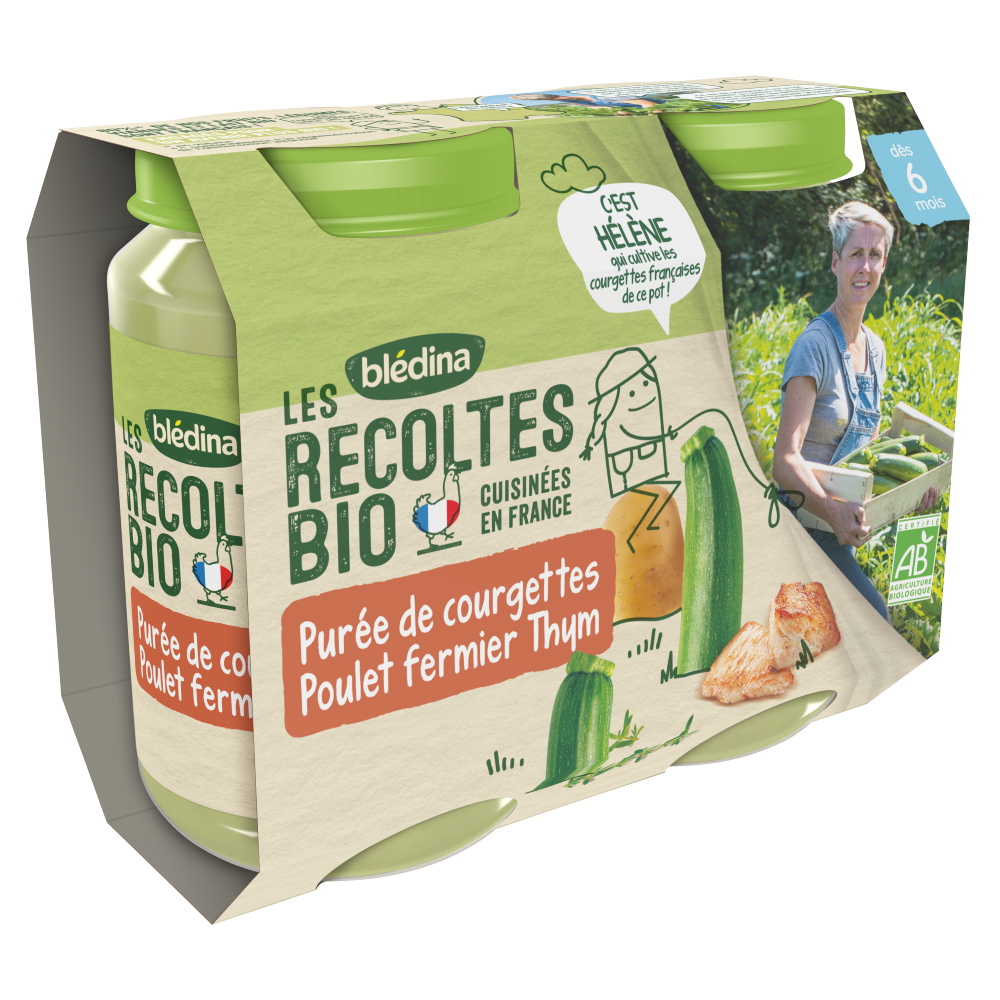 Petits pots Les récoltes Bio & Engagées - Lot Multi-variétés Légumes Viande et Poisson dès 6 mois x 4