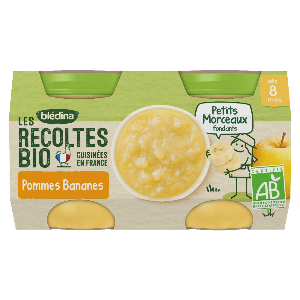 Petits pots - Les Récoltes Bio - Lot Multi-Variétés Morceaux Fondants dès 8 mois x 4