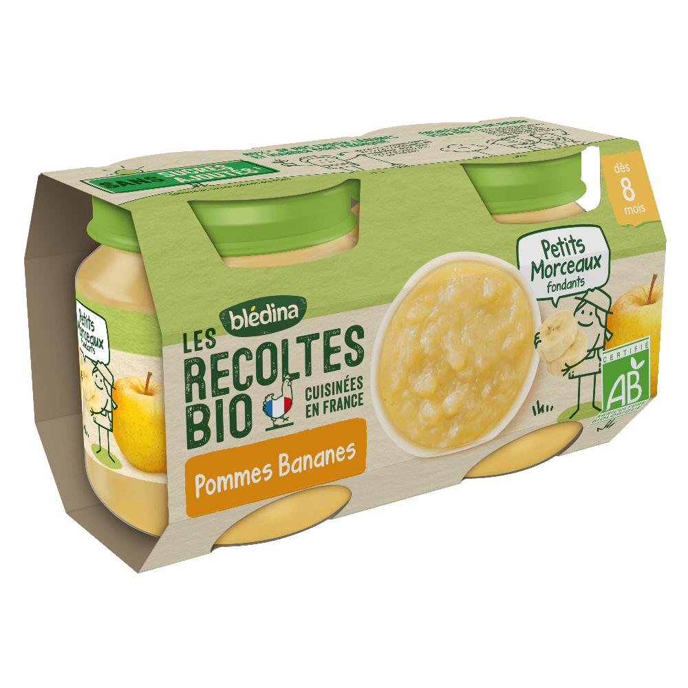 Petits pots - Les Récoltes Bio - Lot Multi-Variétés Morceaux Fondants dès 8 mois x 4