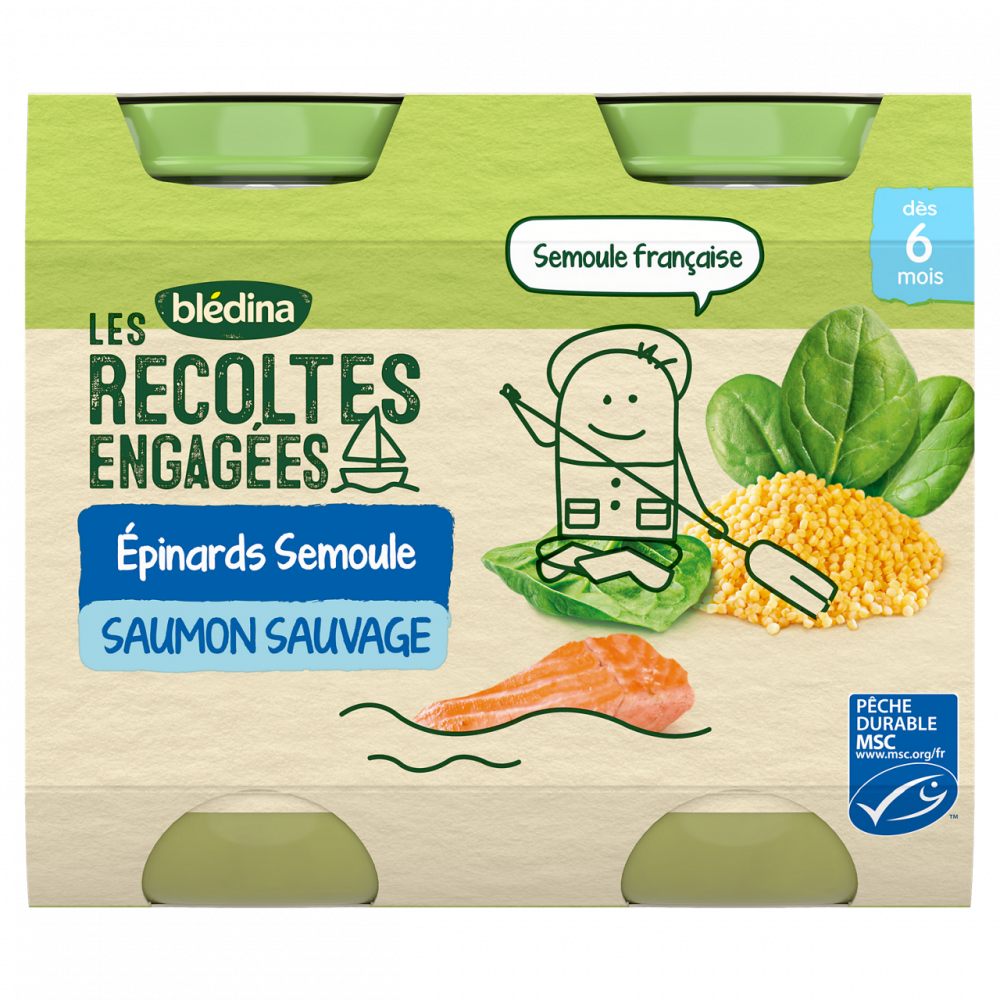 Petits pots Les récoltes Engagées - Lot Multi-variétés Légumes Poisson dès 6 mois x 4