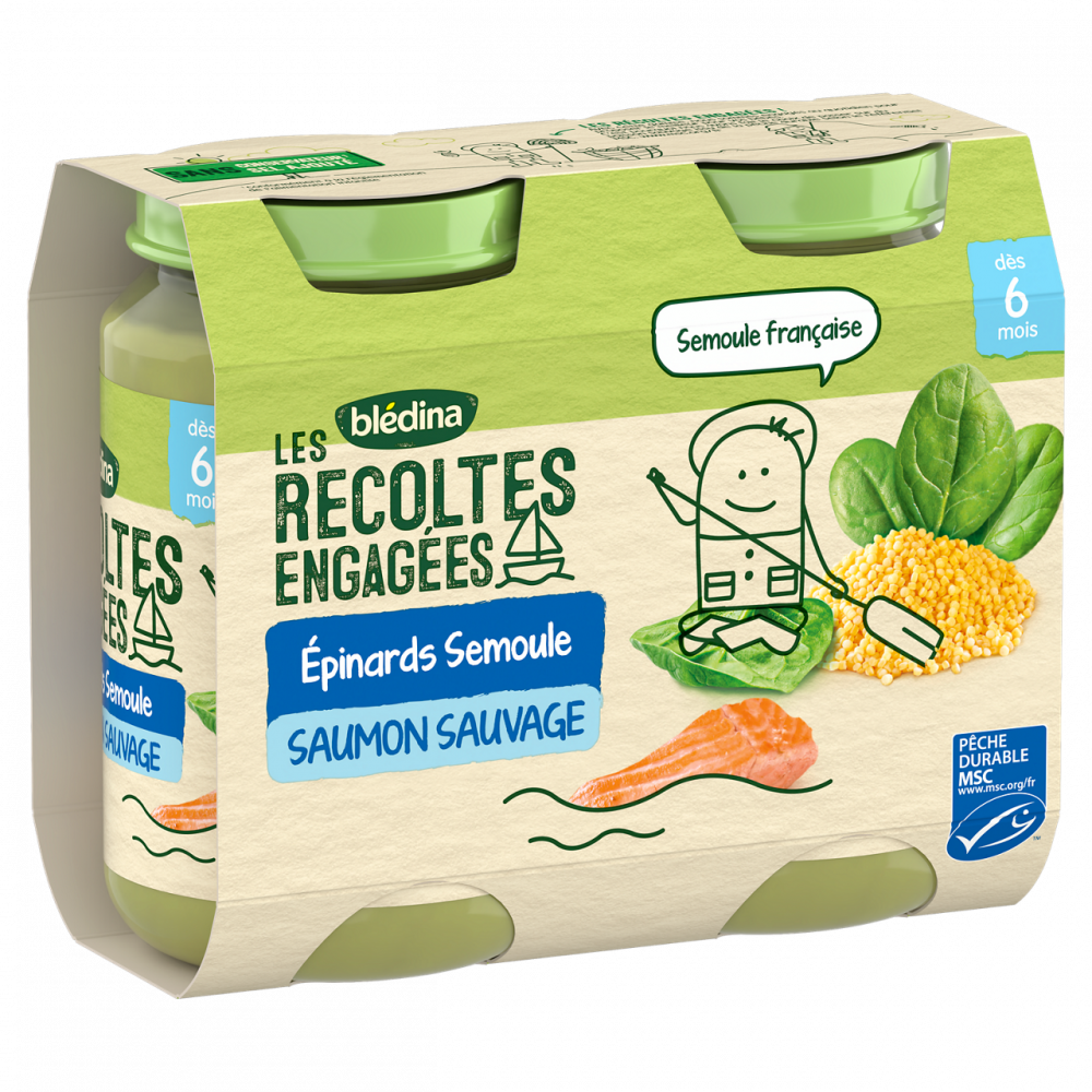 Petits pots Les récoltes Engagées - Lot Multi-variétés Légumes Poisson dès 6 mois x 4