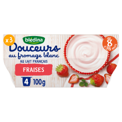 Douceur au fromage blanc - Fraise - 4x100g - Lot x3