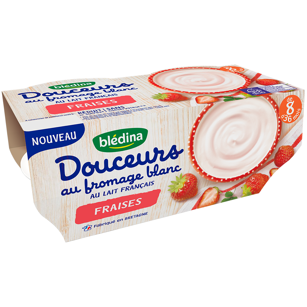 Douceur au fromage blanc - Fraise - 4x100g - Lot x3