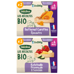 Petits pots Les récoltes Bio - Lot Multi-variétés légumes x4