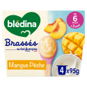 Les Brassés Mangue & Pêche - 4x95g - Face