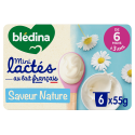 Mini Lactés Nature sans sucres ajoutés - 6x55g - Face