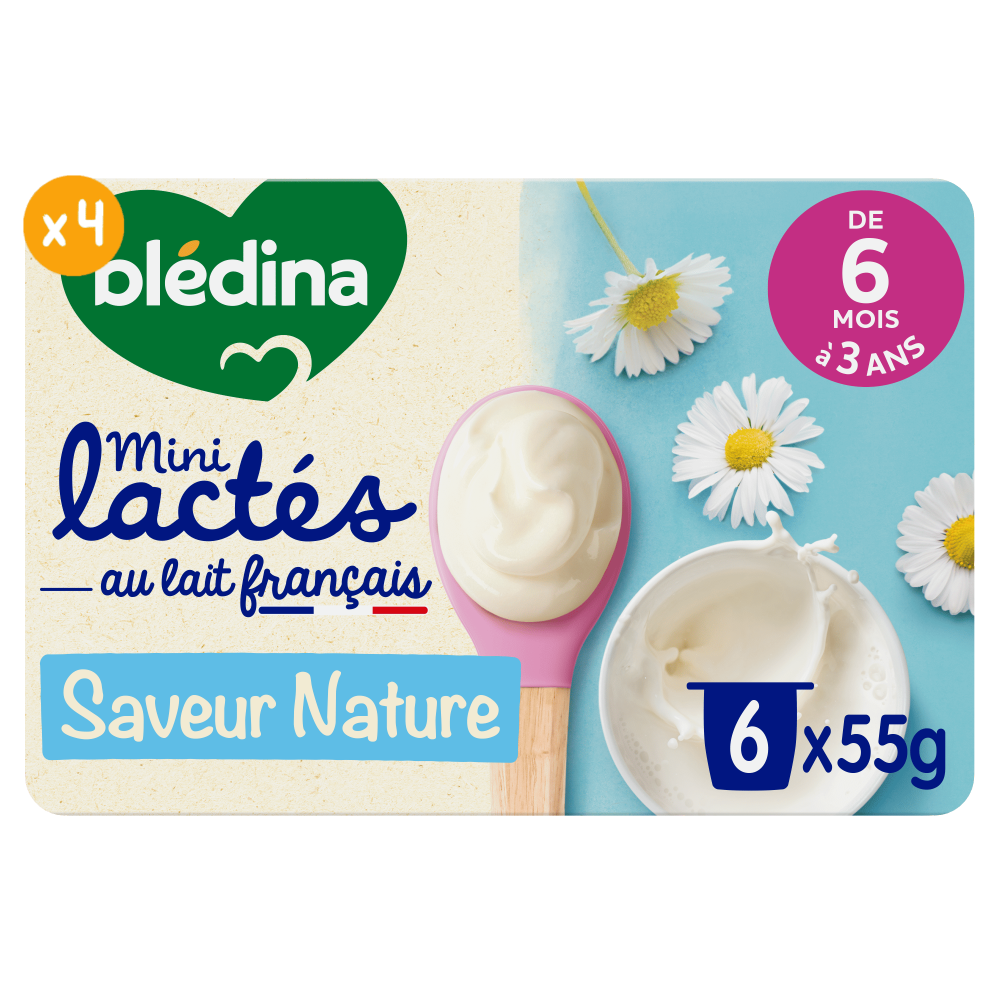 Mini Lactés Nature Sans sucres ajoutés - Lot x4 - Face