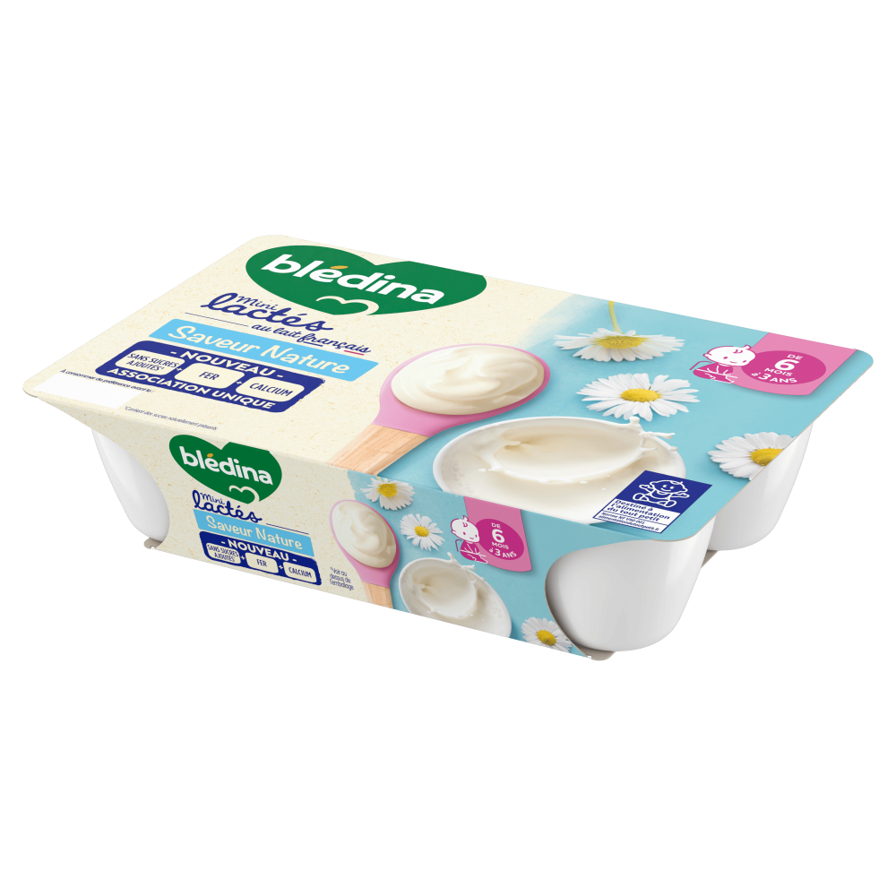 Mini Lactés Nature Sans sucres ajoutés - Lot x4 - Côté