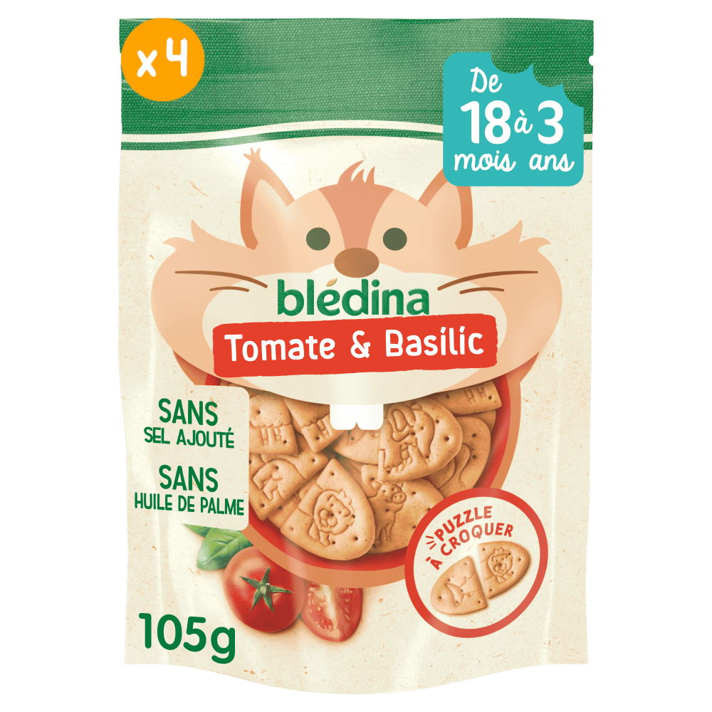 Crousti à Dévorer - Tomate et Basilic - Lot x4 - Face