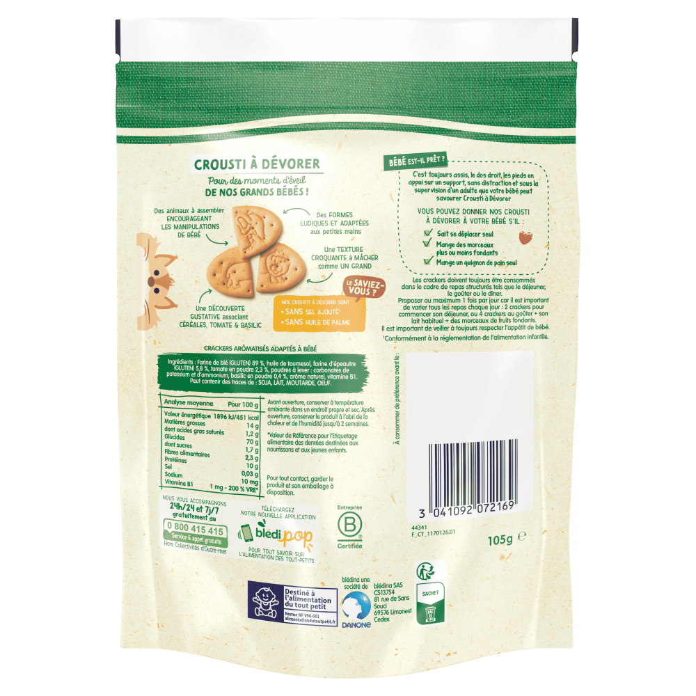 Crousti à Dévorer - Tomate et Basilic - Lot x4 - Dos