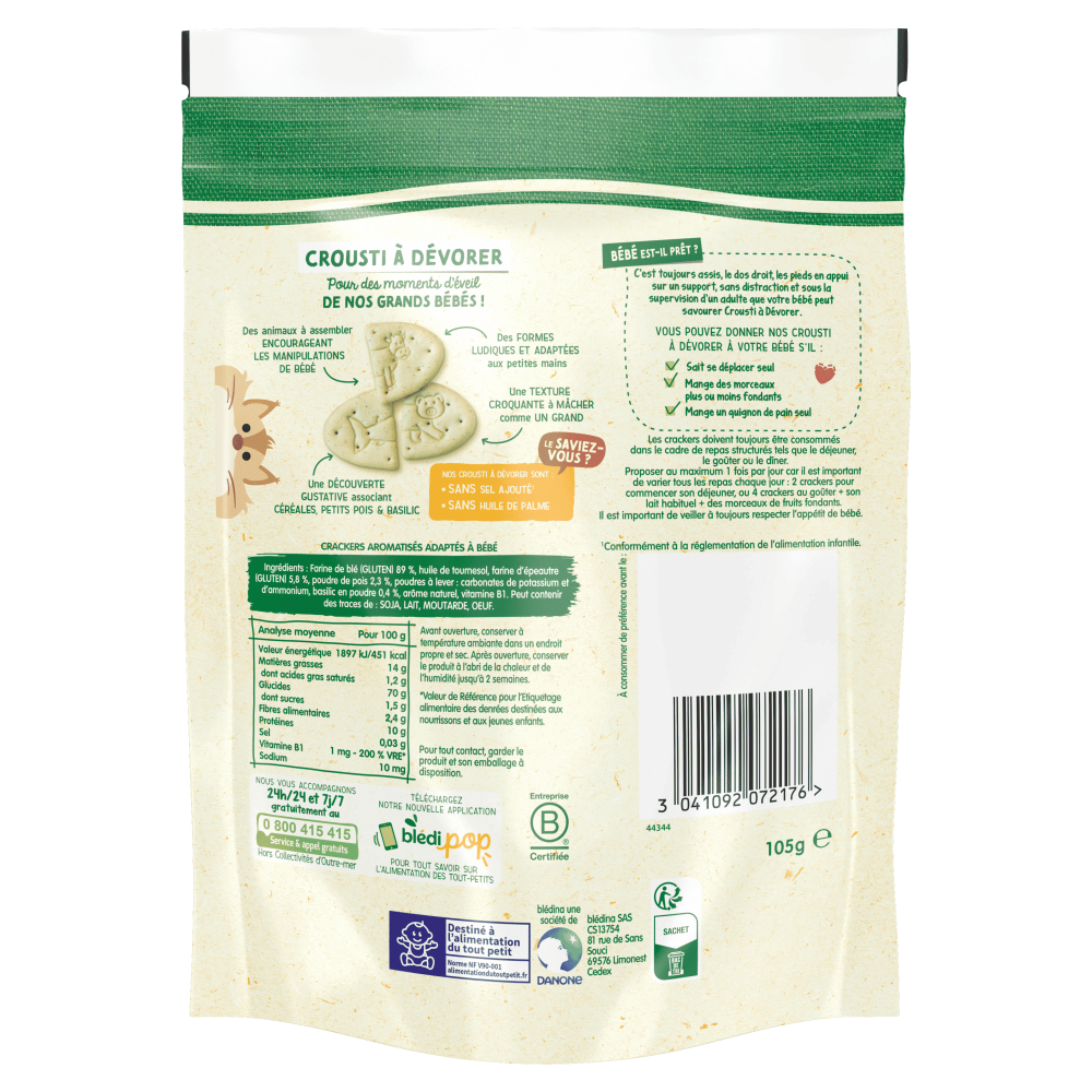 Crousti à Dévorer - Petits Pois et Basilic - Lot x4 - Dos