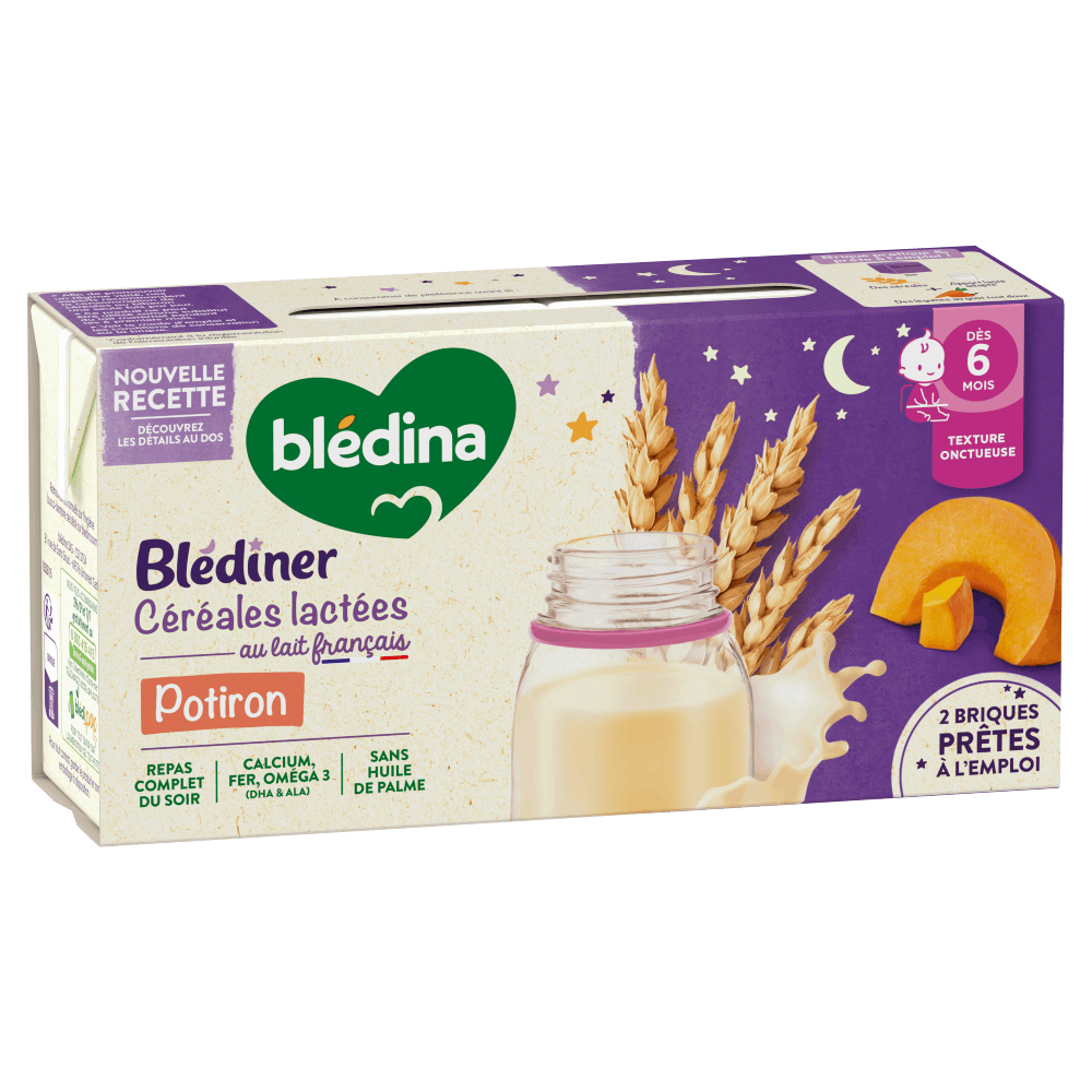 Blédîner - Briques Potiron - Lot x6 Des 6 mois - Bledina - Profil