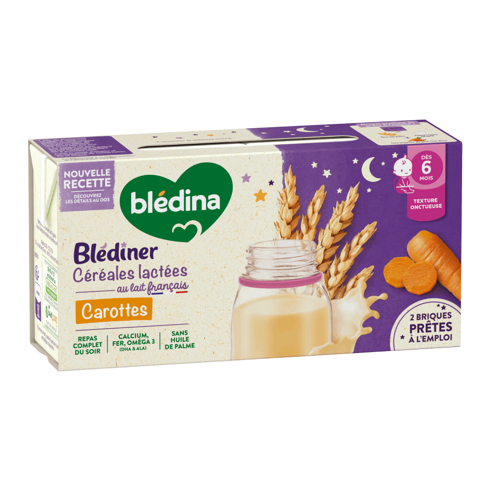 Blédîner - Briques Céréales Lactées Carottes - Lot x6 - Blédina - Profil