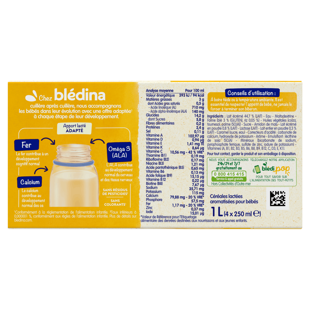 Blédidej - Croissance Biscuité Saveur Vanille - Lot x6 - Dos