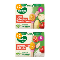 Petits pots Blédina - Lot Multi-variétés Légumes Méditerranéens Agneau et Poulet x 4