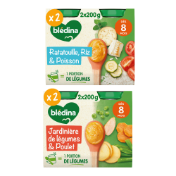 Petits pots Blédina - Lot Multi-variétés Légumes Viande Poisson dès 8 mois x 4