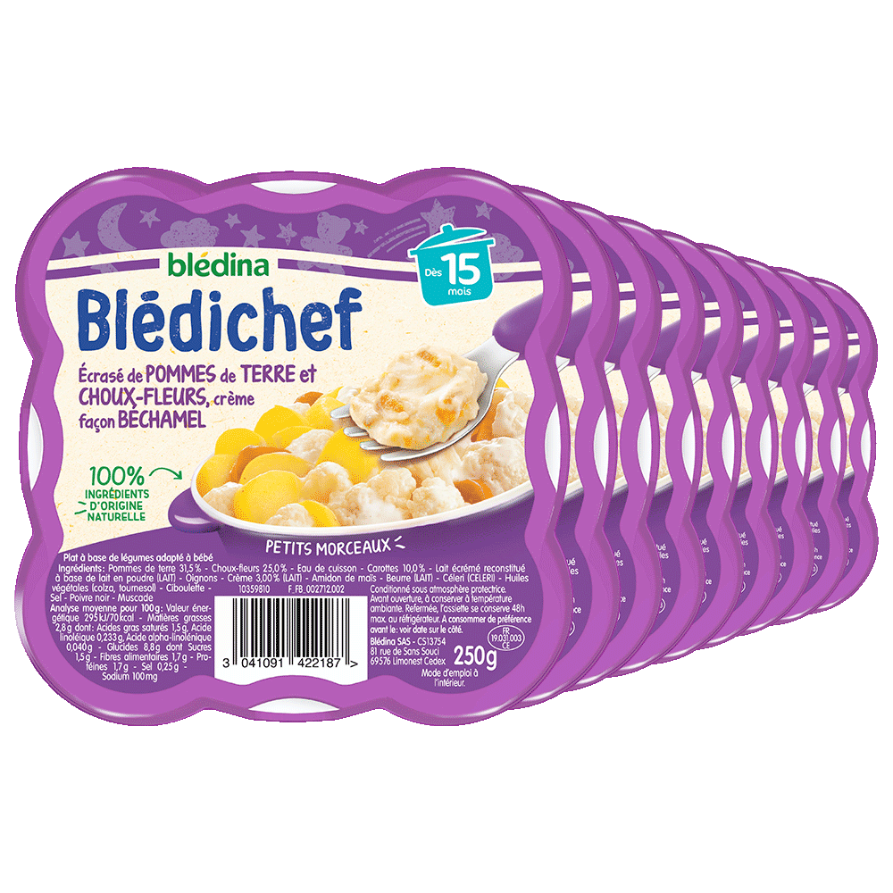 Pack Blédichef Ecrasé de pommes de terre et choux-fleurs, crème façon béchamel