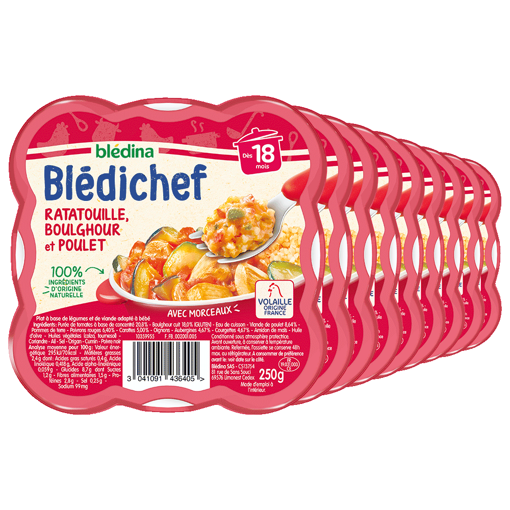 Pack Blédichef Ratatouille, boulghour et poulet