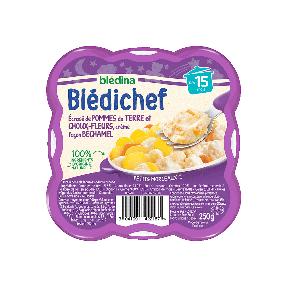 Pack Blédichef Ecrasé de pommes de terre et choux-fleurs, crème façon béchamel