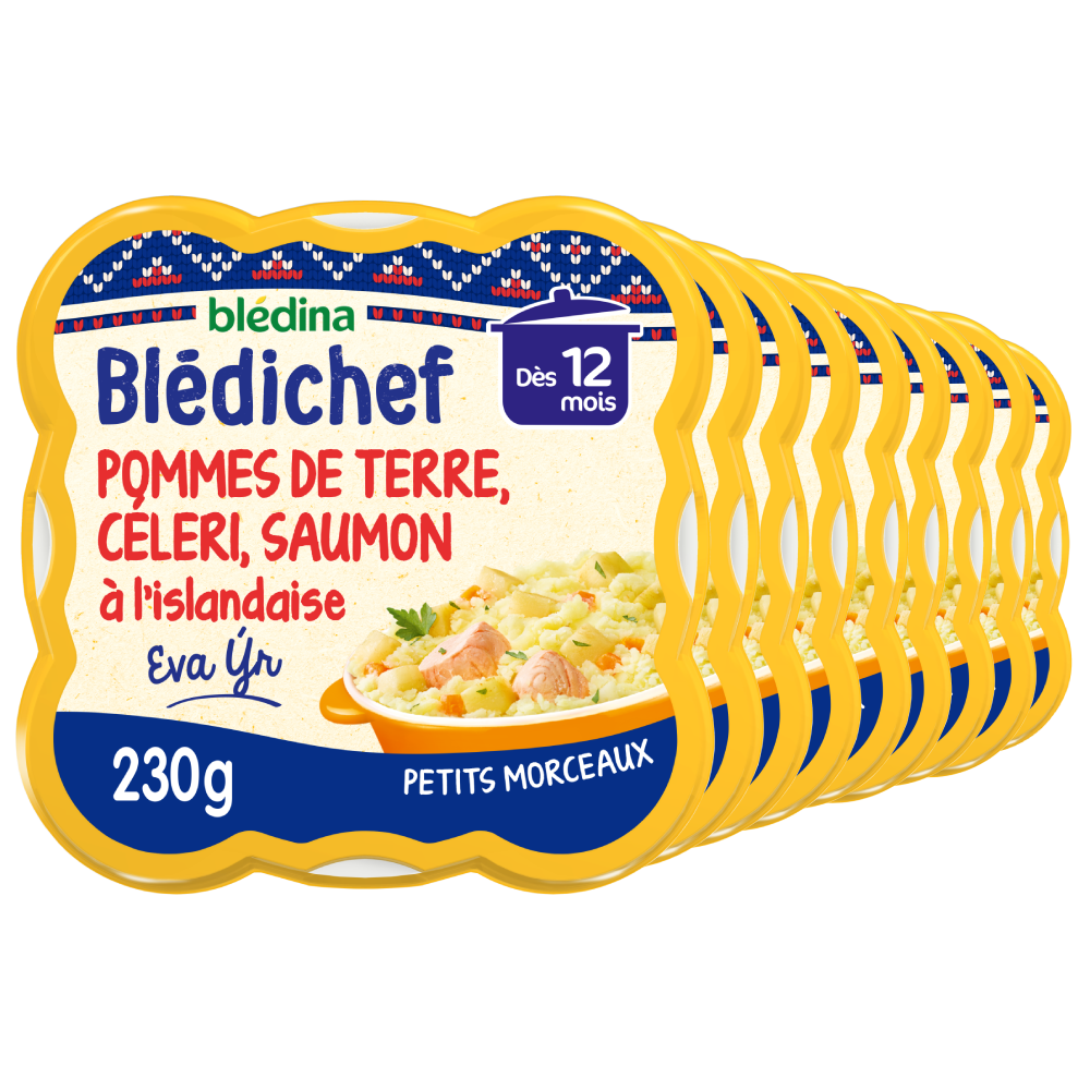 Blédichef - Ecrasé de Pommes de terre, Céleri, Saumon à la Scandinave - Lot x9