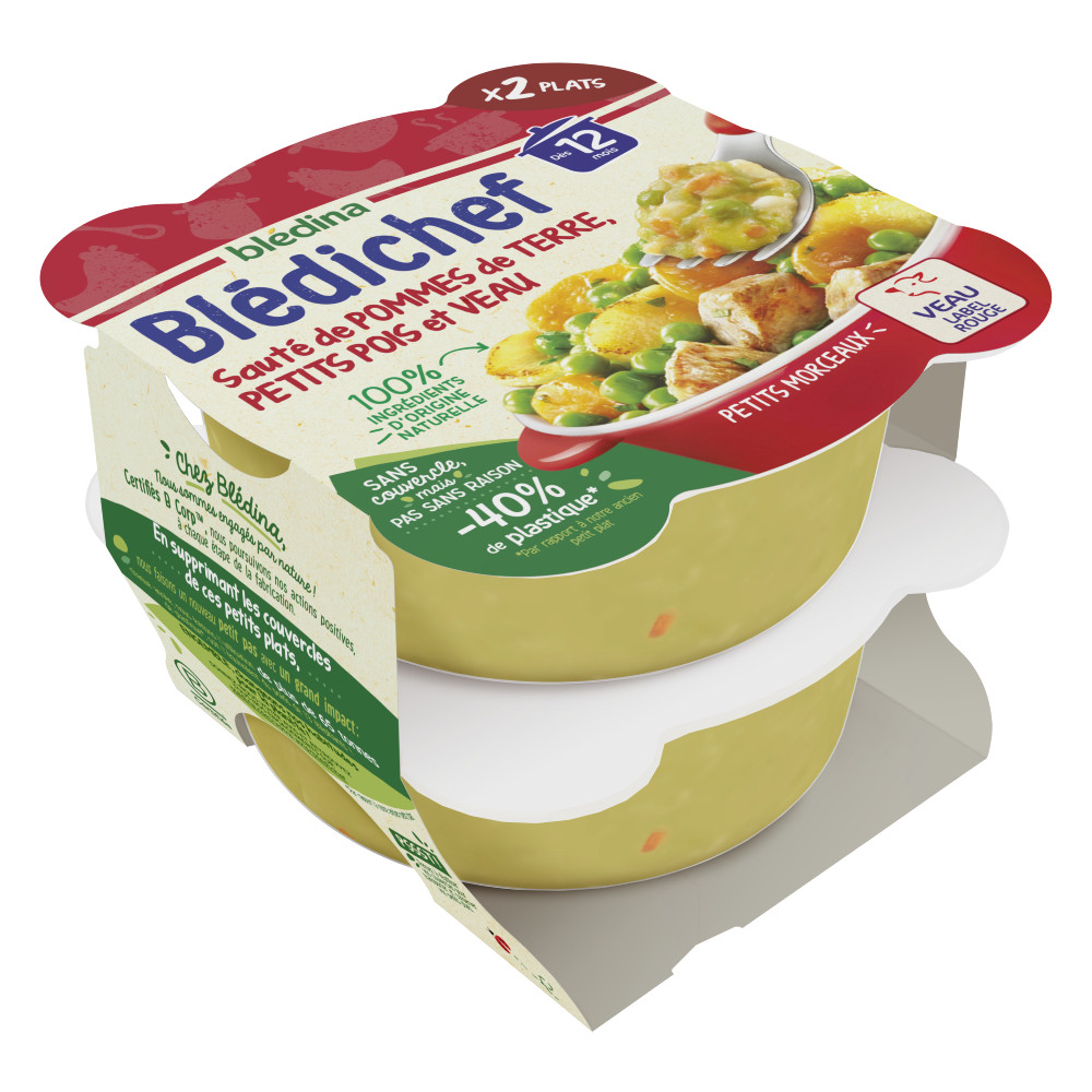 Blédichef Sauté de Pommes de terre Petits pois et Veau - Lot x8
