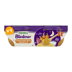 Blédîner - Duo de carottes, patates douces & semoule  - Lot x4 des 8 mois bledina
