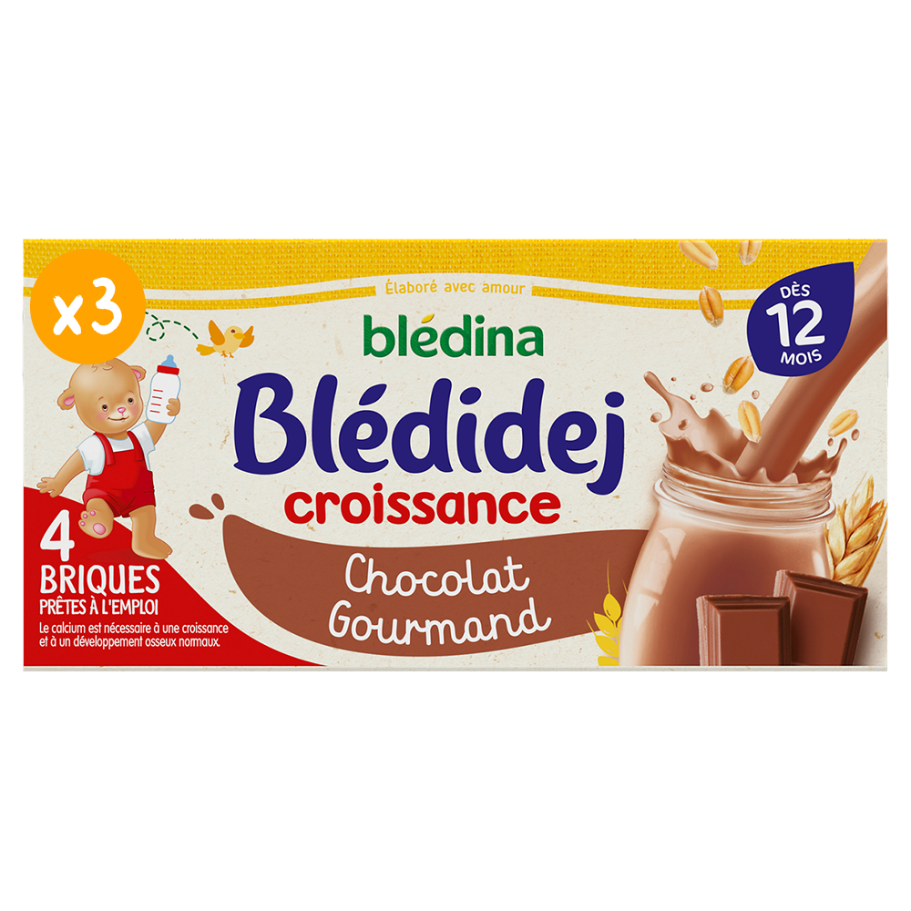 Blédidej - Croissance Chocolat Gourmand - 4x250ml-lotx3