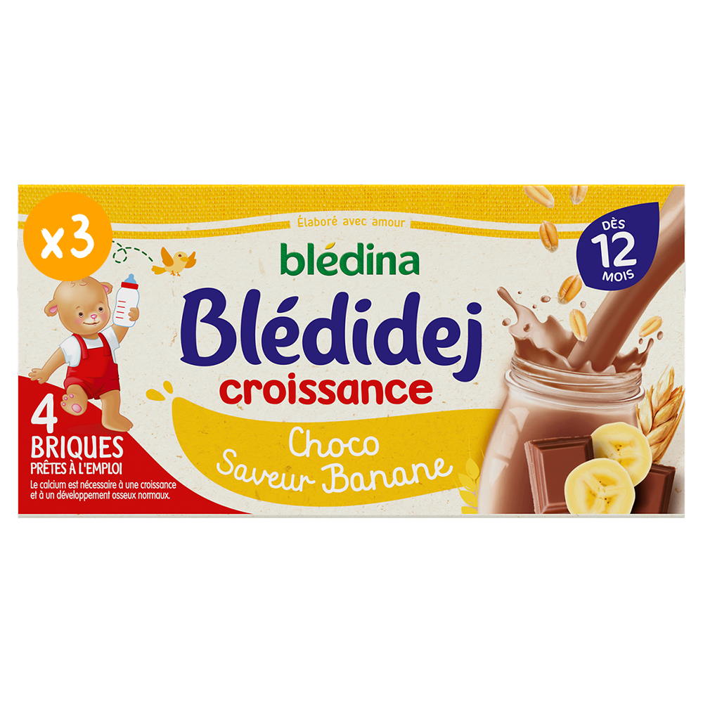 Blédidej - Croissance Choco saveur Banane - lotx3