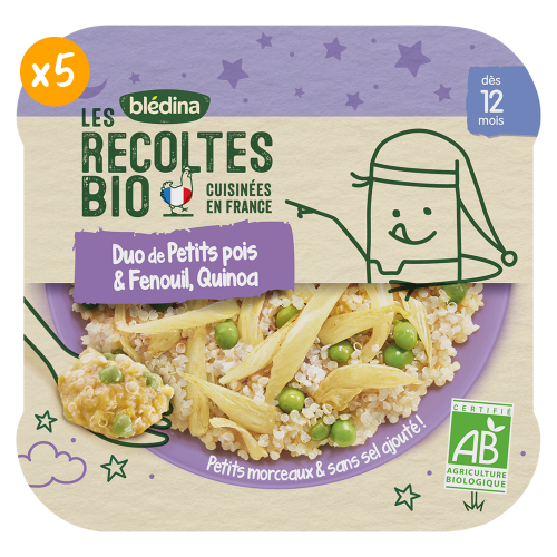 Les Récoltes Bio - Petits pois et Fenouil, Quinoa - Lot x5