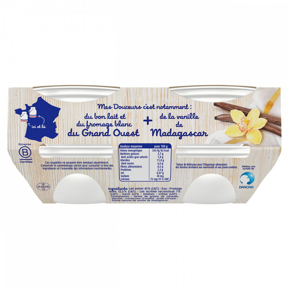 Douceurs au fromage blanc Vanille de Madagascar - dos