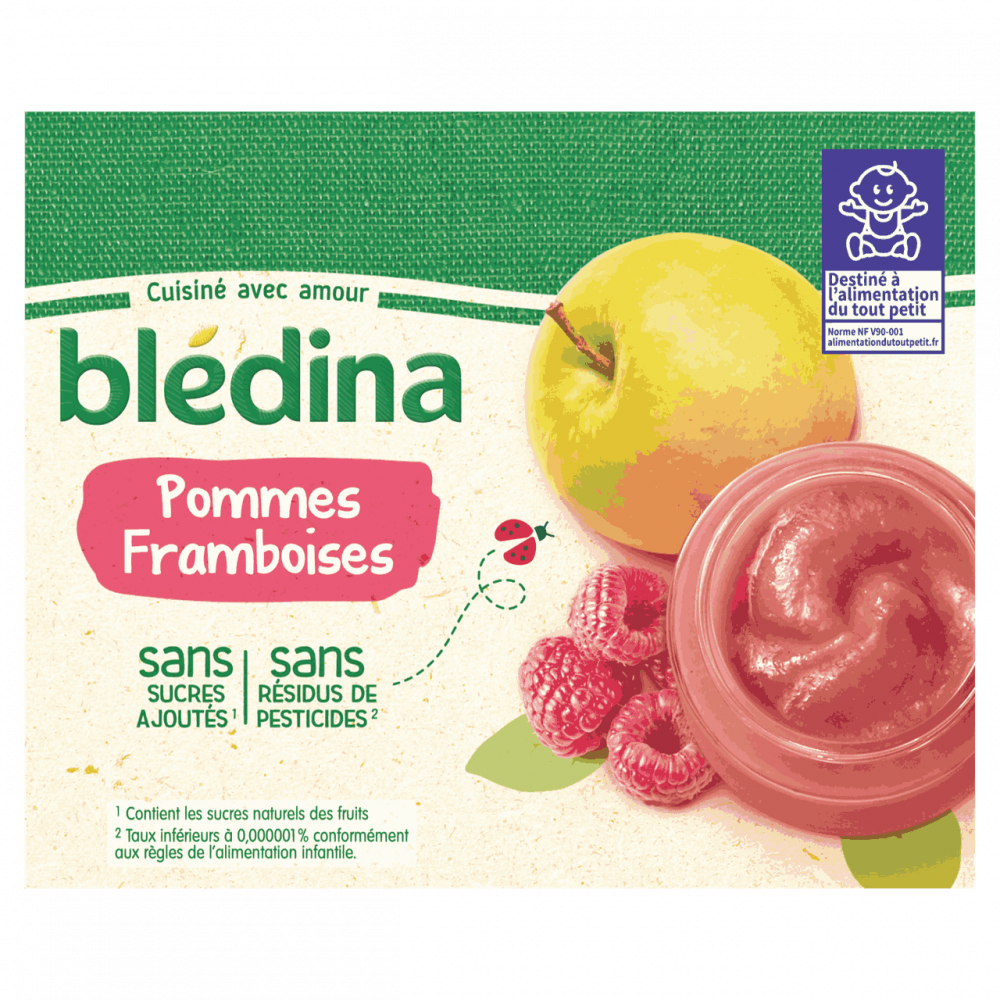 Petits pots Blédina - Pommes Framboises HAUT